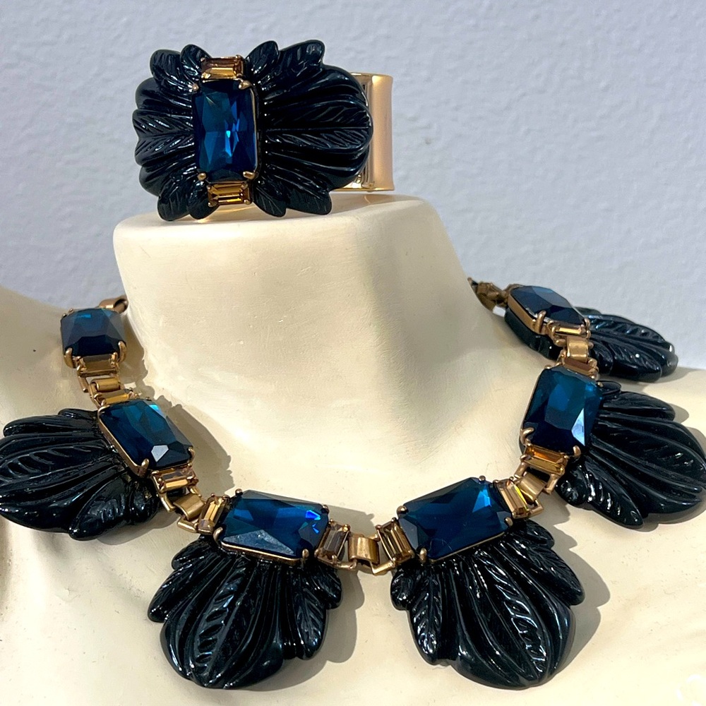 Elegant Blue and Black Jewelry Set JCrew